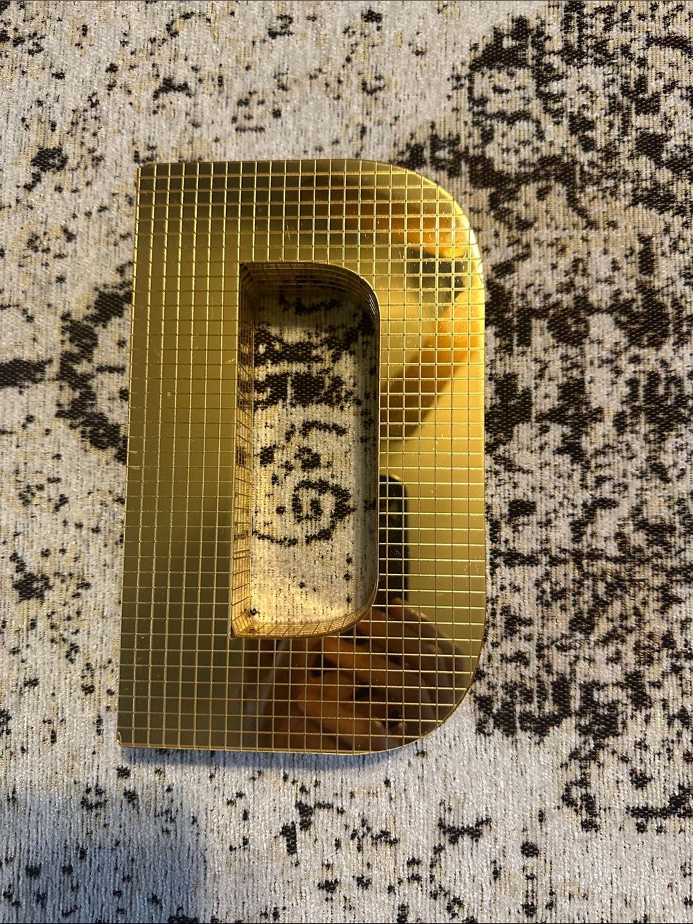 Gold Mirrored Letter 'D' Decorative Accent